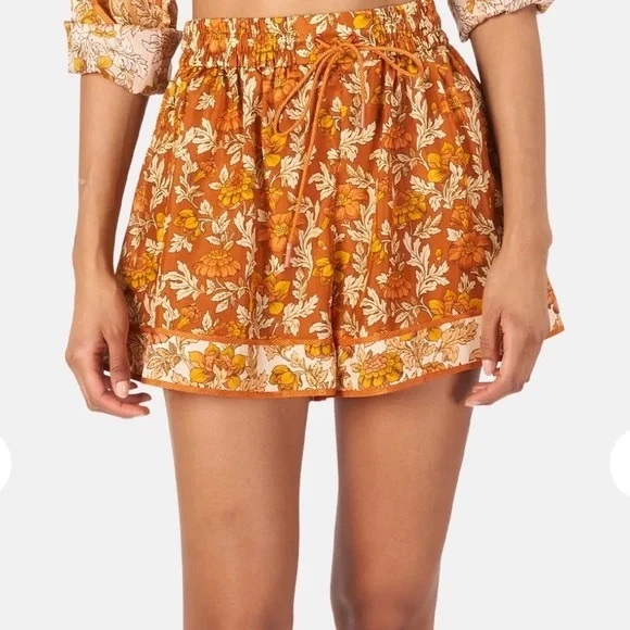 Zimmermann Andie relaxed shorts in Terracotta floral - Picture 3 of 8